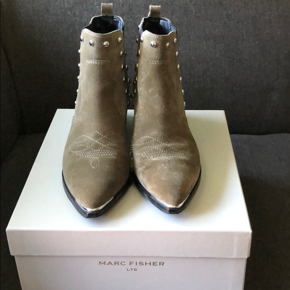 Marc Fisher LTD stud suede booties - Picture 1 of 5